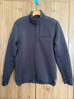 Helly Hansen Black Charcoal Textured Quarter-Zip Pullover Excellent Condition M